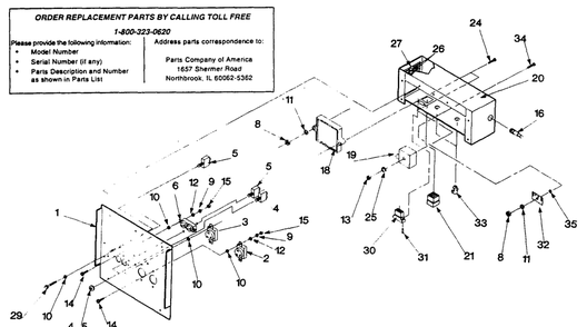 Control Panel Diagram and Parts List for 9160-2-4W115C  Briggs and Stratton Generator